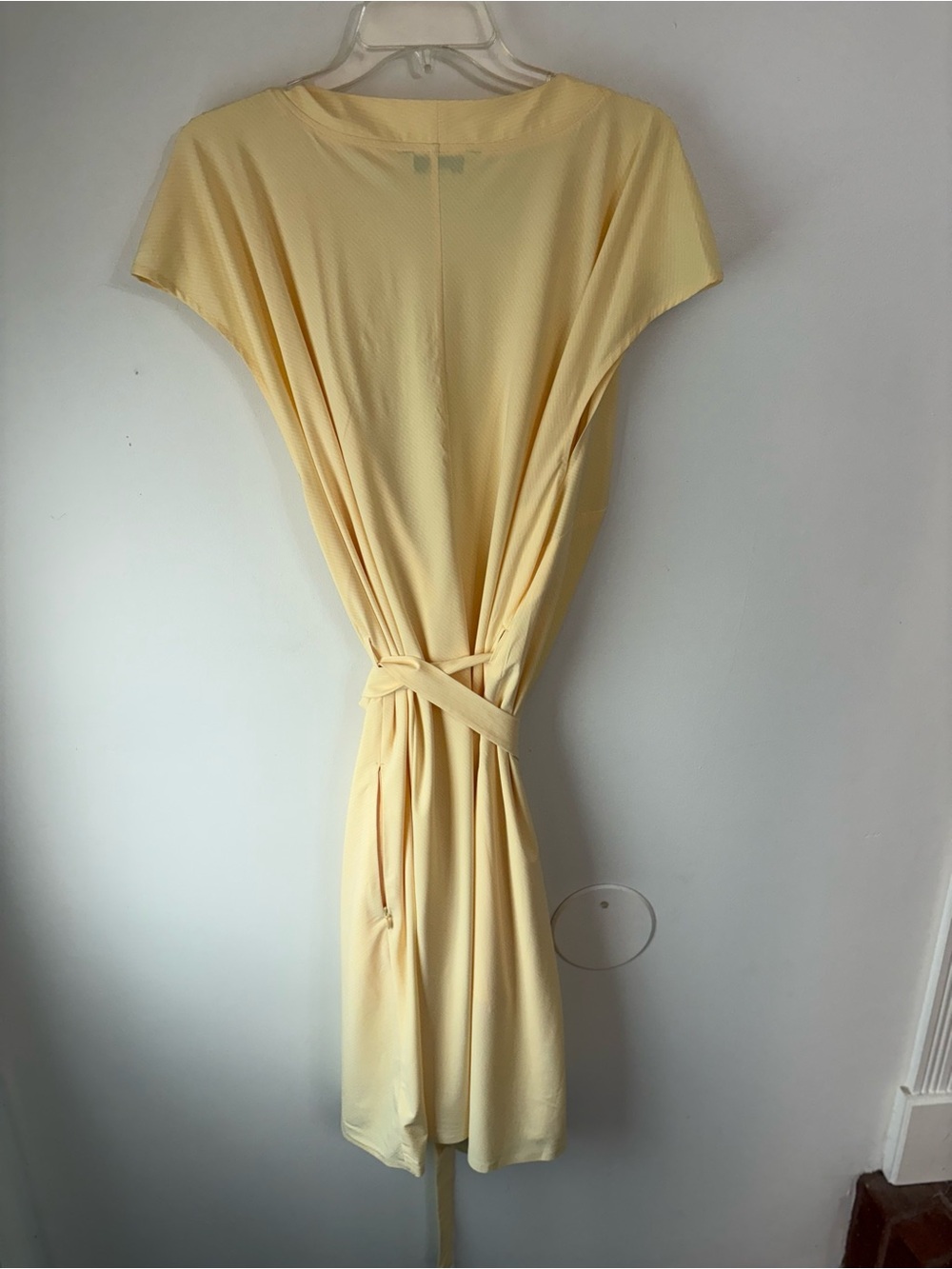 Athleta Lemon Yellow V-Neck wrap Midi Dress size 3X - Picture 6 of 9